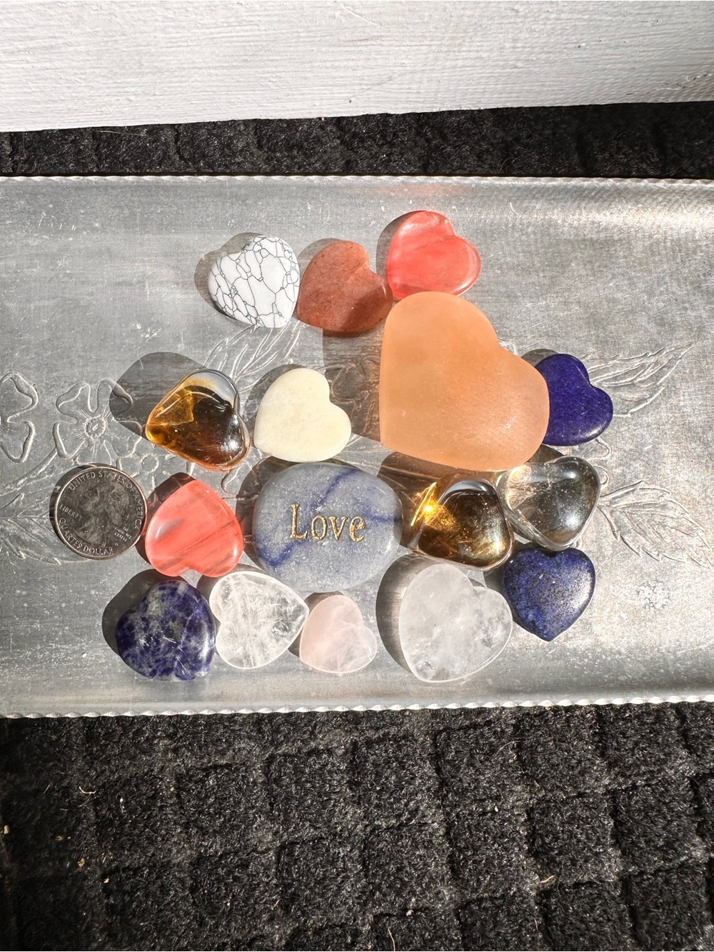 Assorted Heart Gemstone Decorative Set - Multicolor